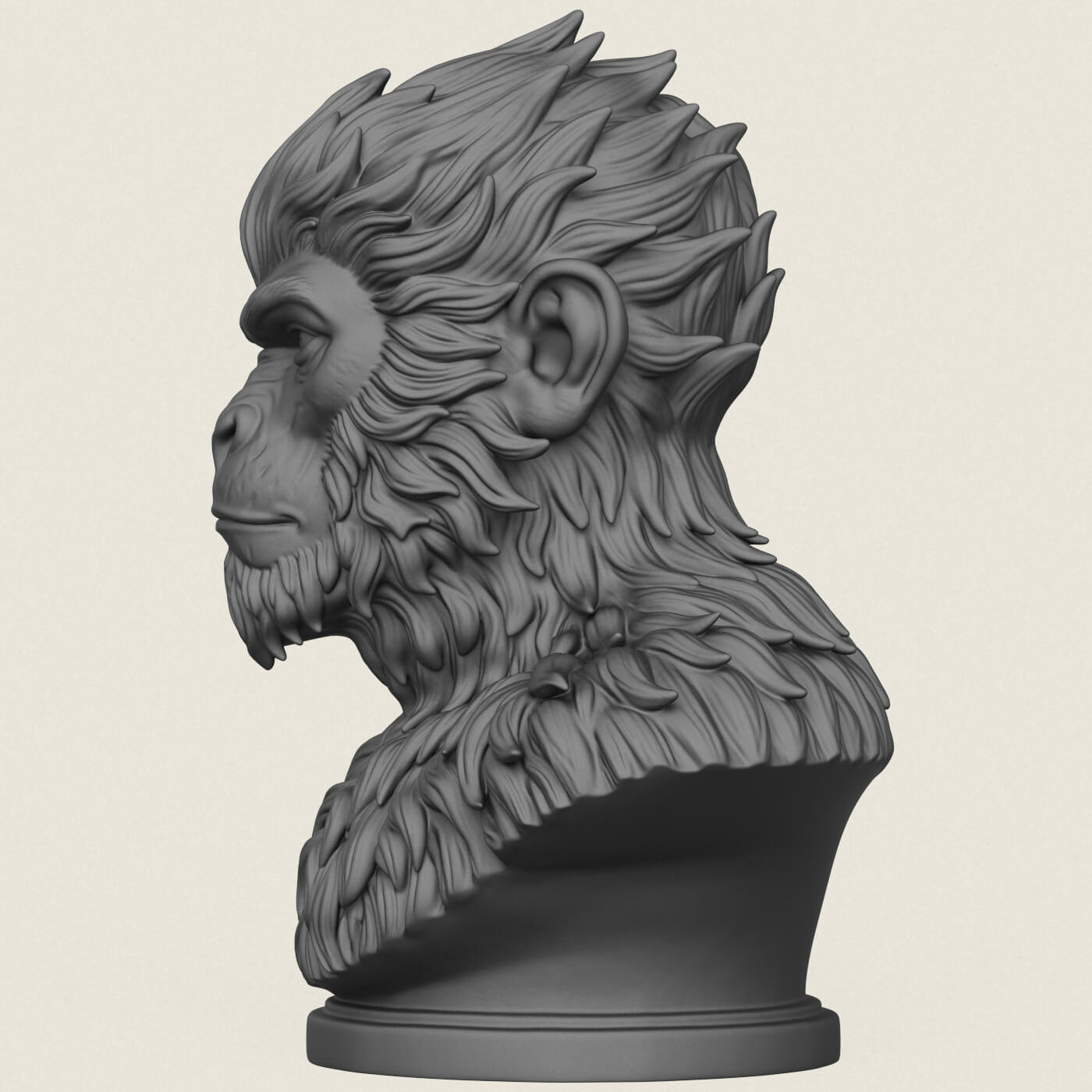 Caesar Ape Bust 3D Model
