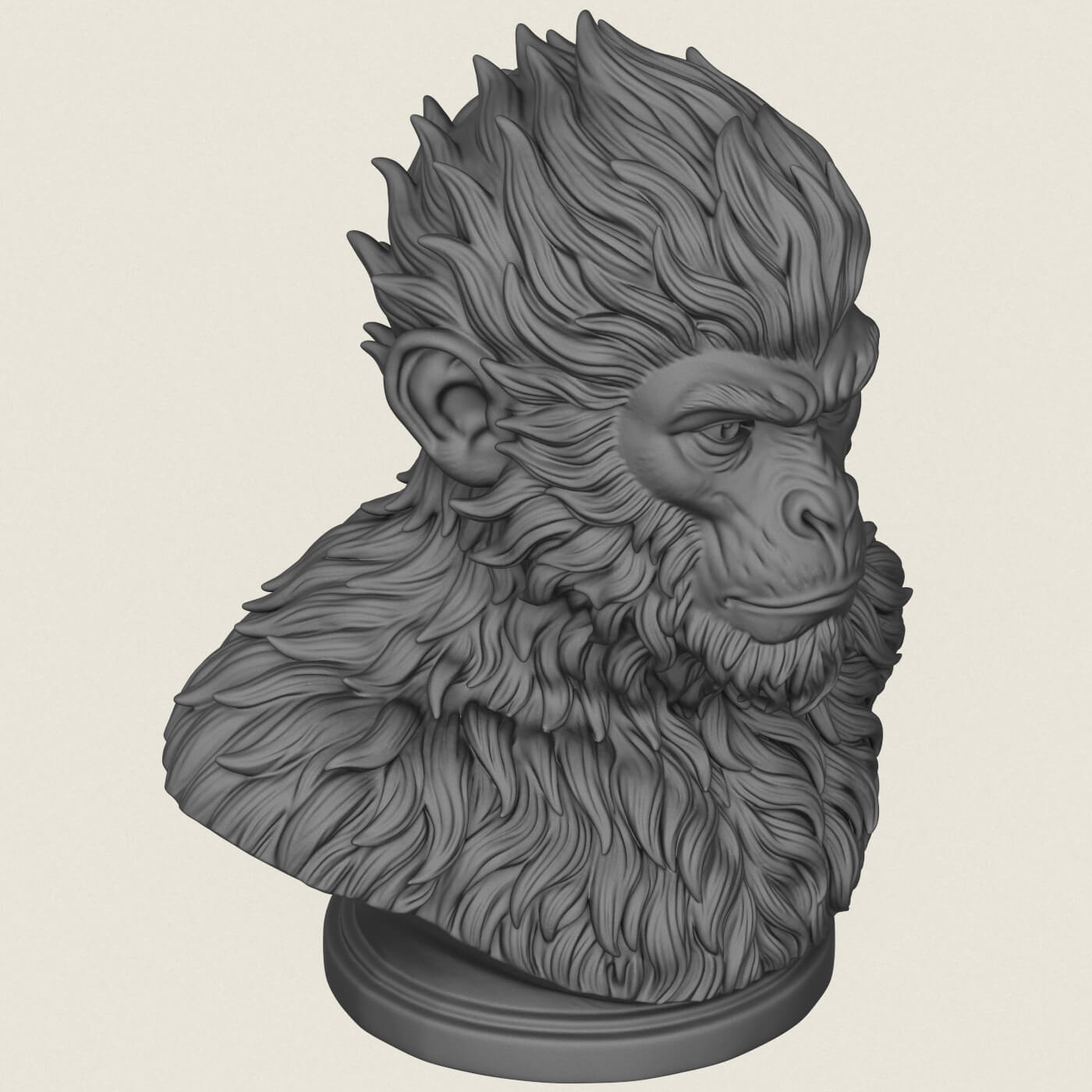 Caesar Ape Bust 3D Model