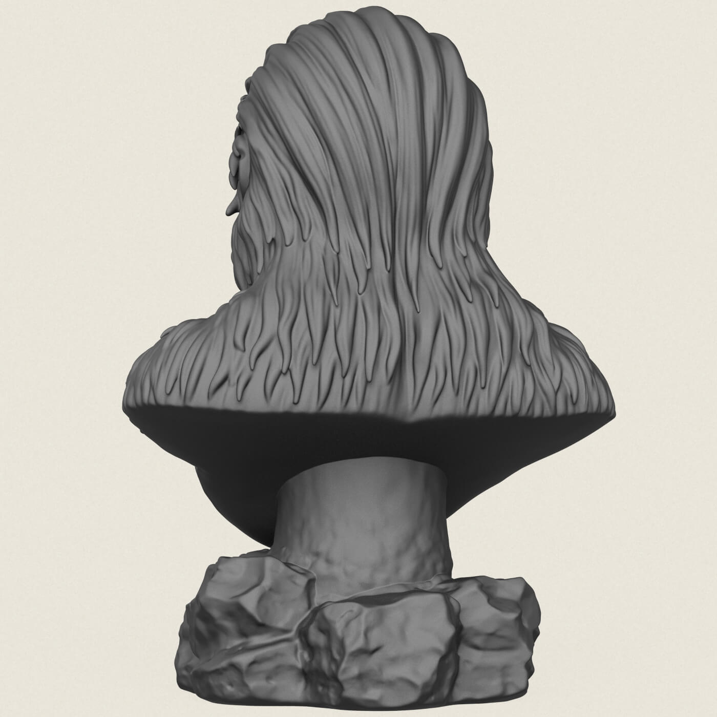 Chewbacca Ape Character Bust 3D Model