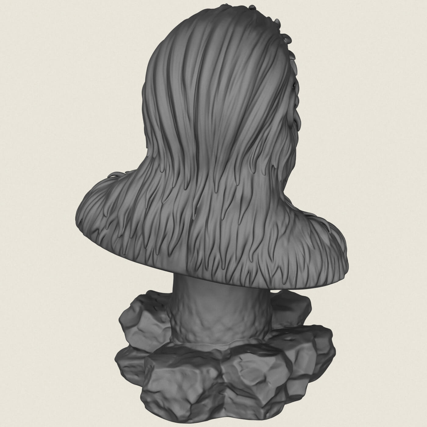 Chewbacca Ape Character Bust 3D Model