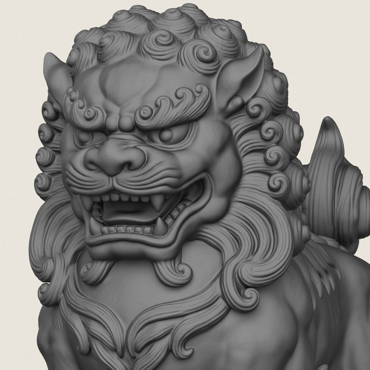Chinese Guardian Mythological Lion 3D Model