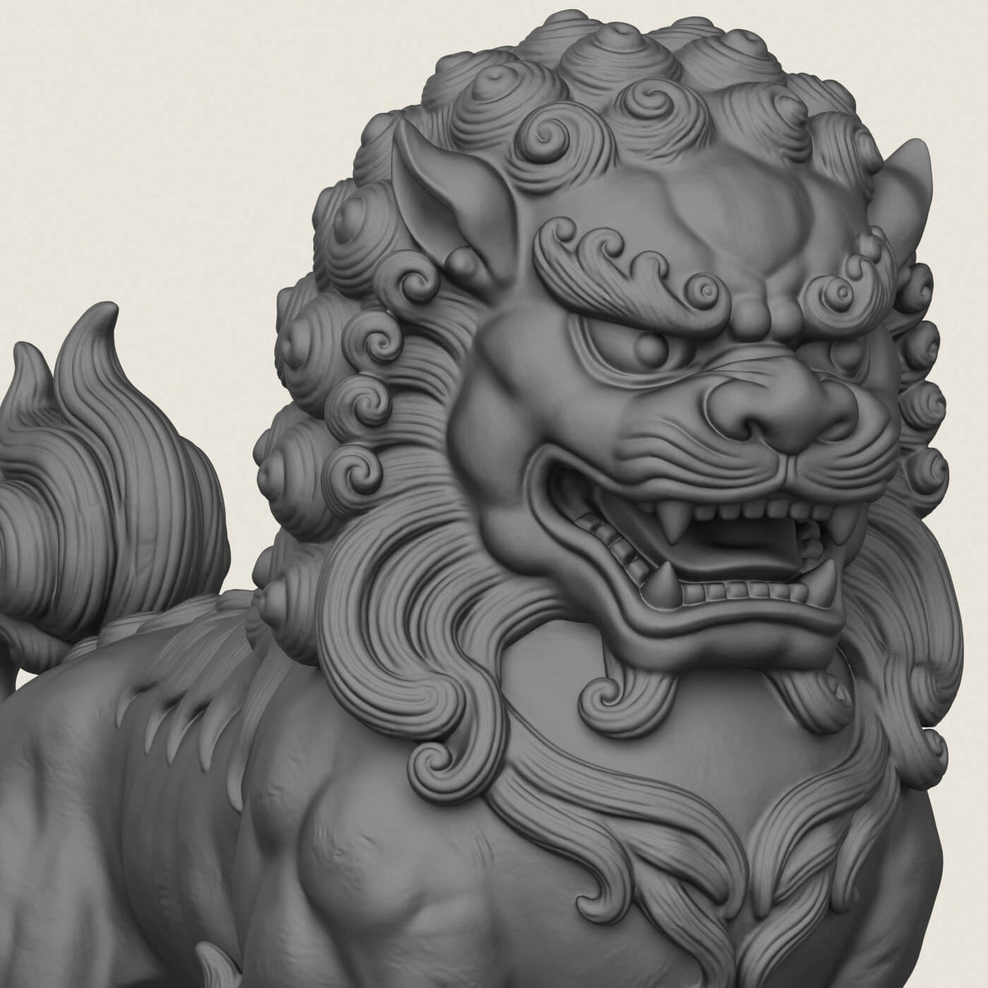 Chinese Guardian Mythological Lion 3D Model
