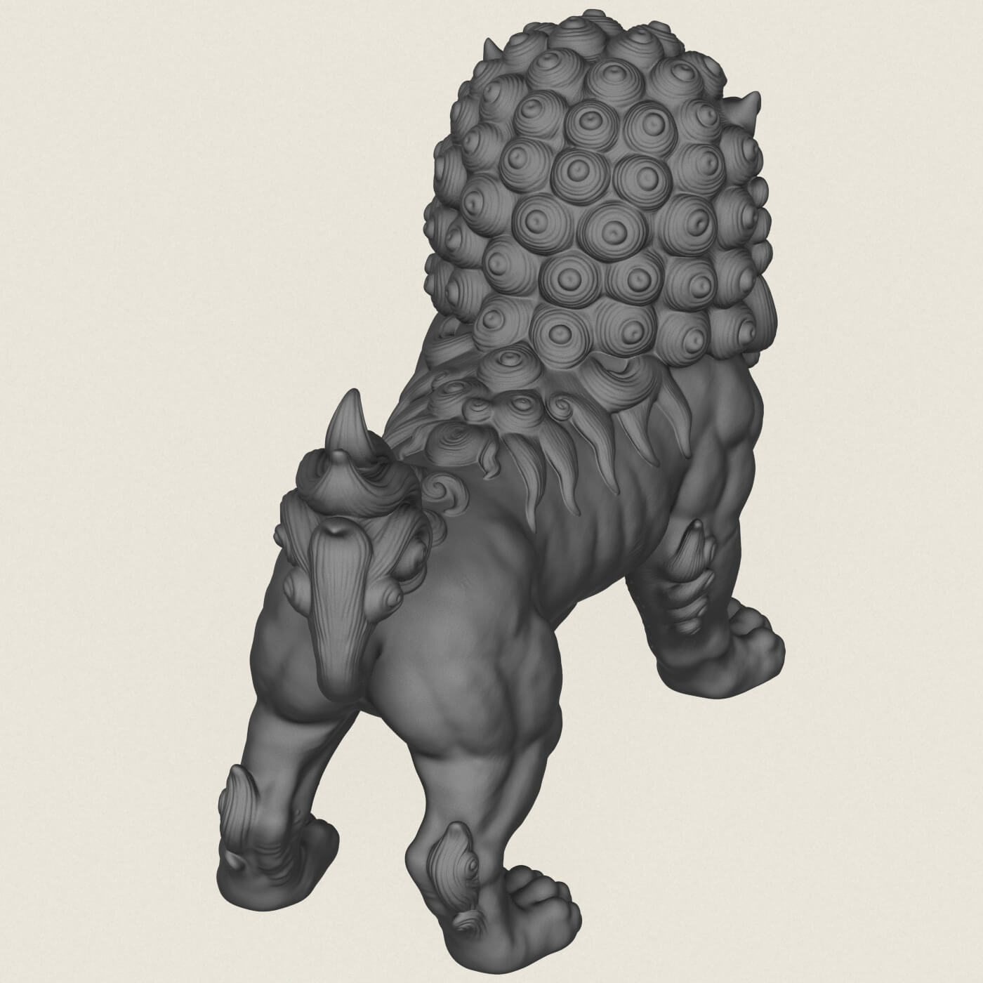 Chinese Guardian Mythological Lion 3D Model