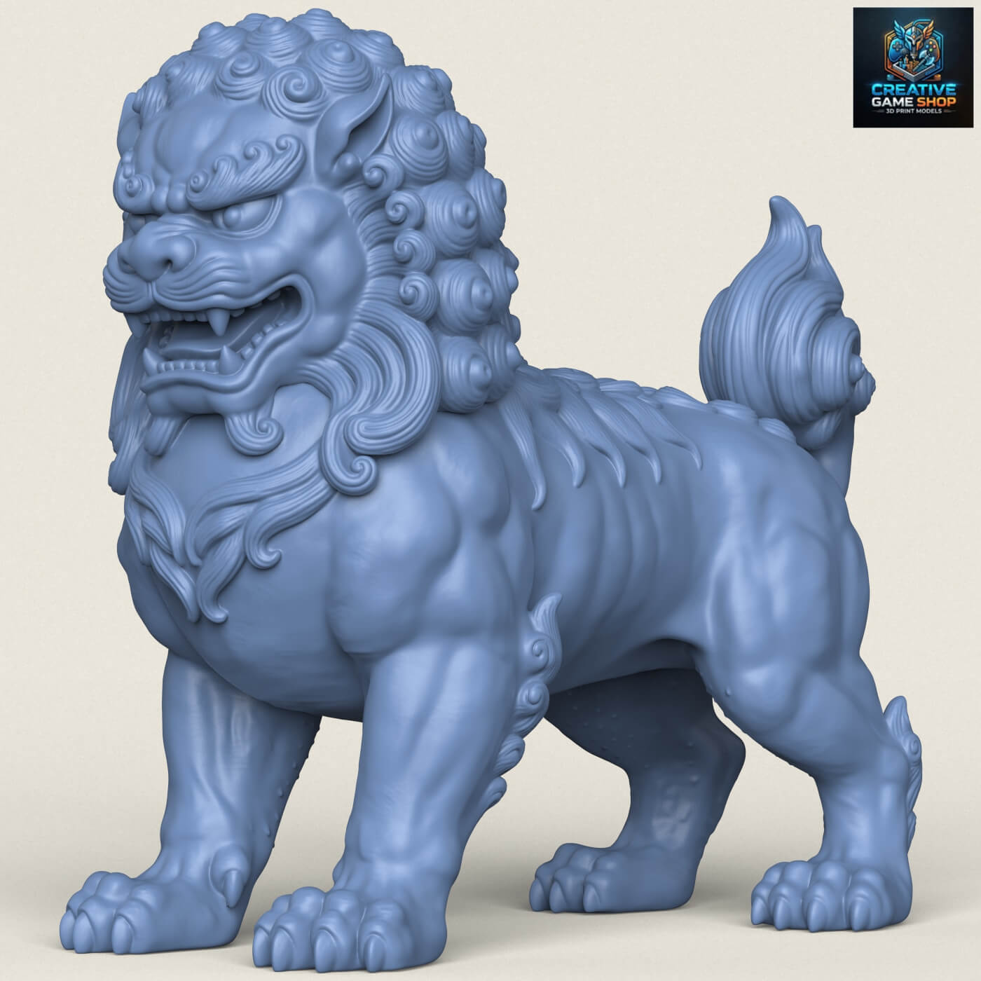 Chinese Guardian Mythological Lion 3D Model