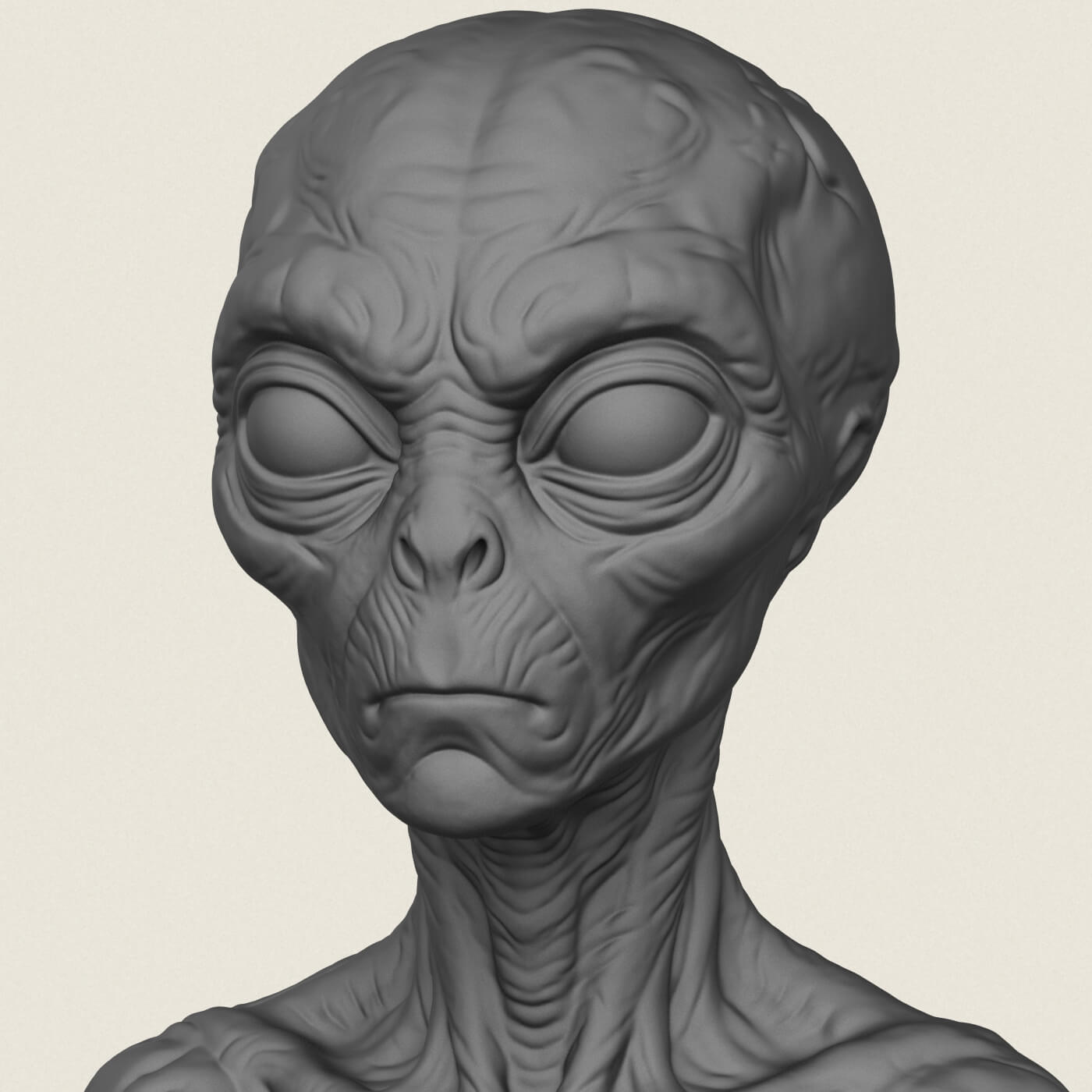 Creature Alien Bust 3D Model