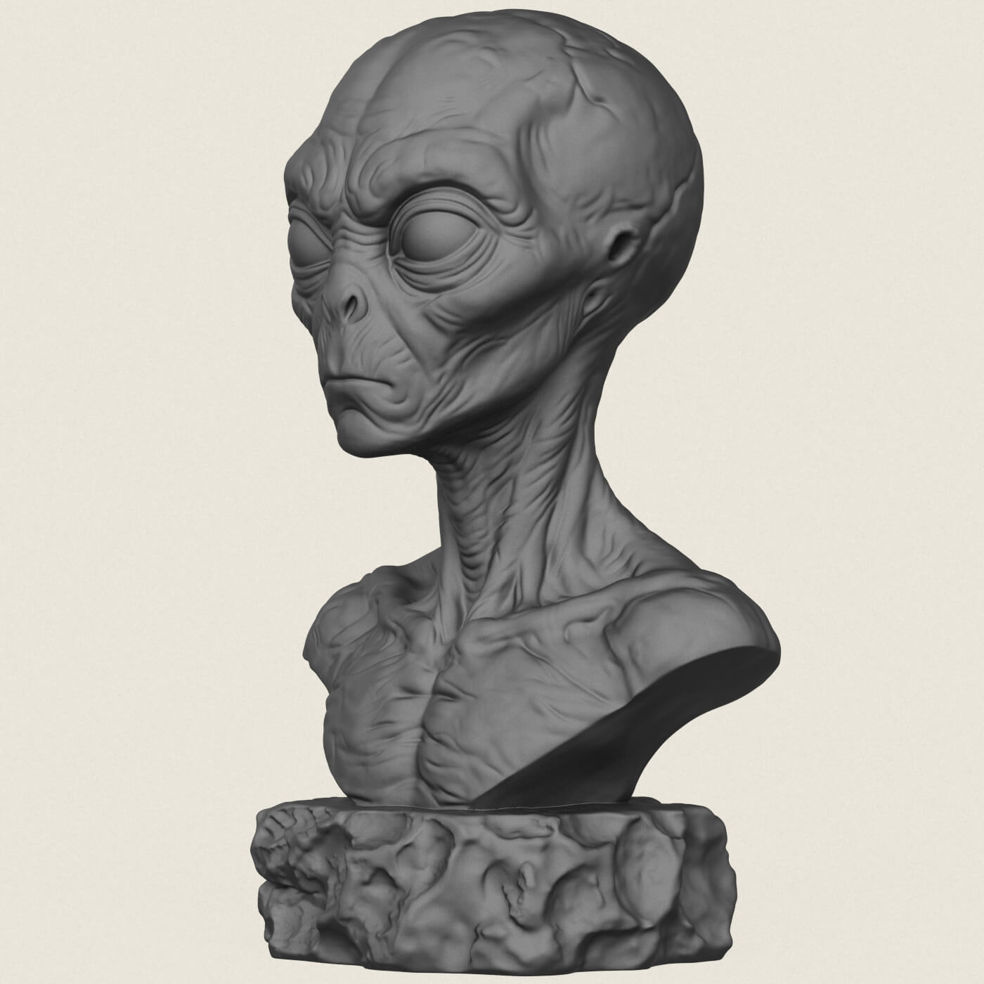 Creature Alien Bust 3D Model