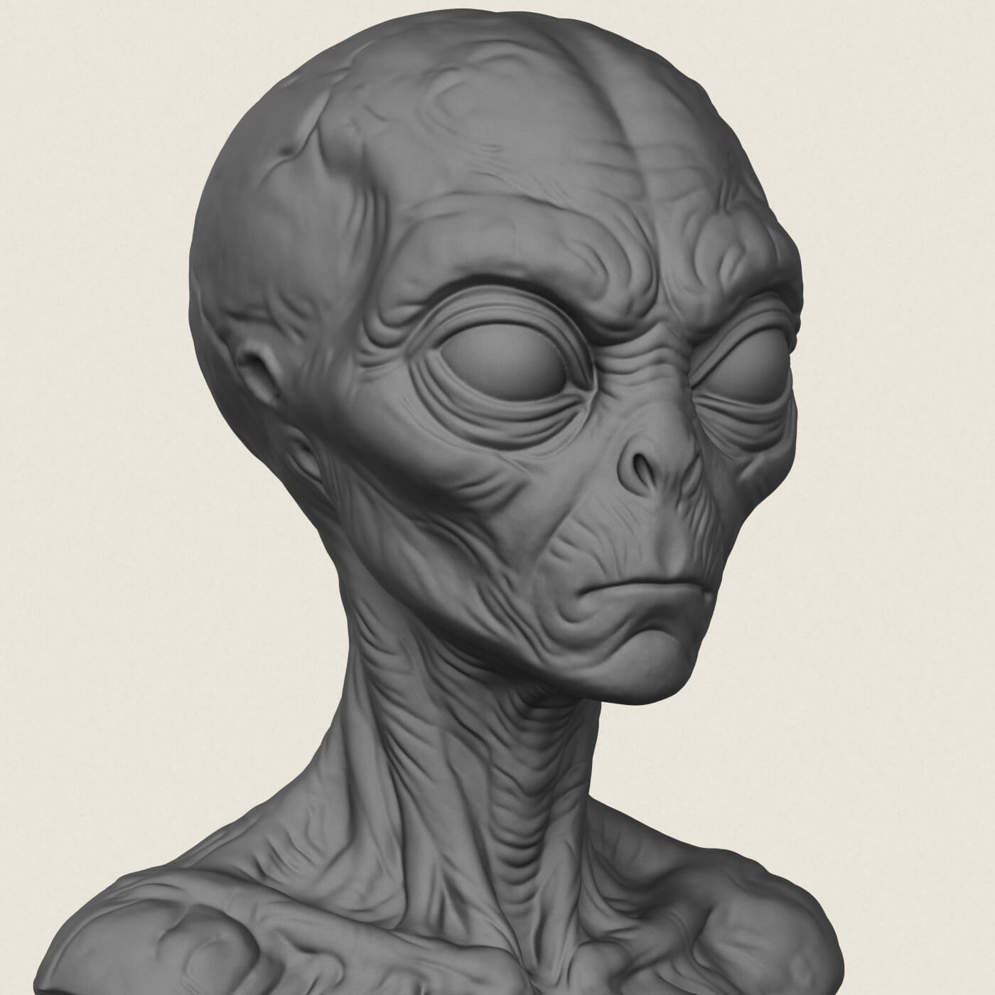 Creature Alien Bust 3D Model