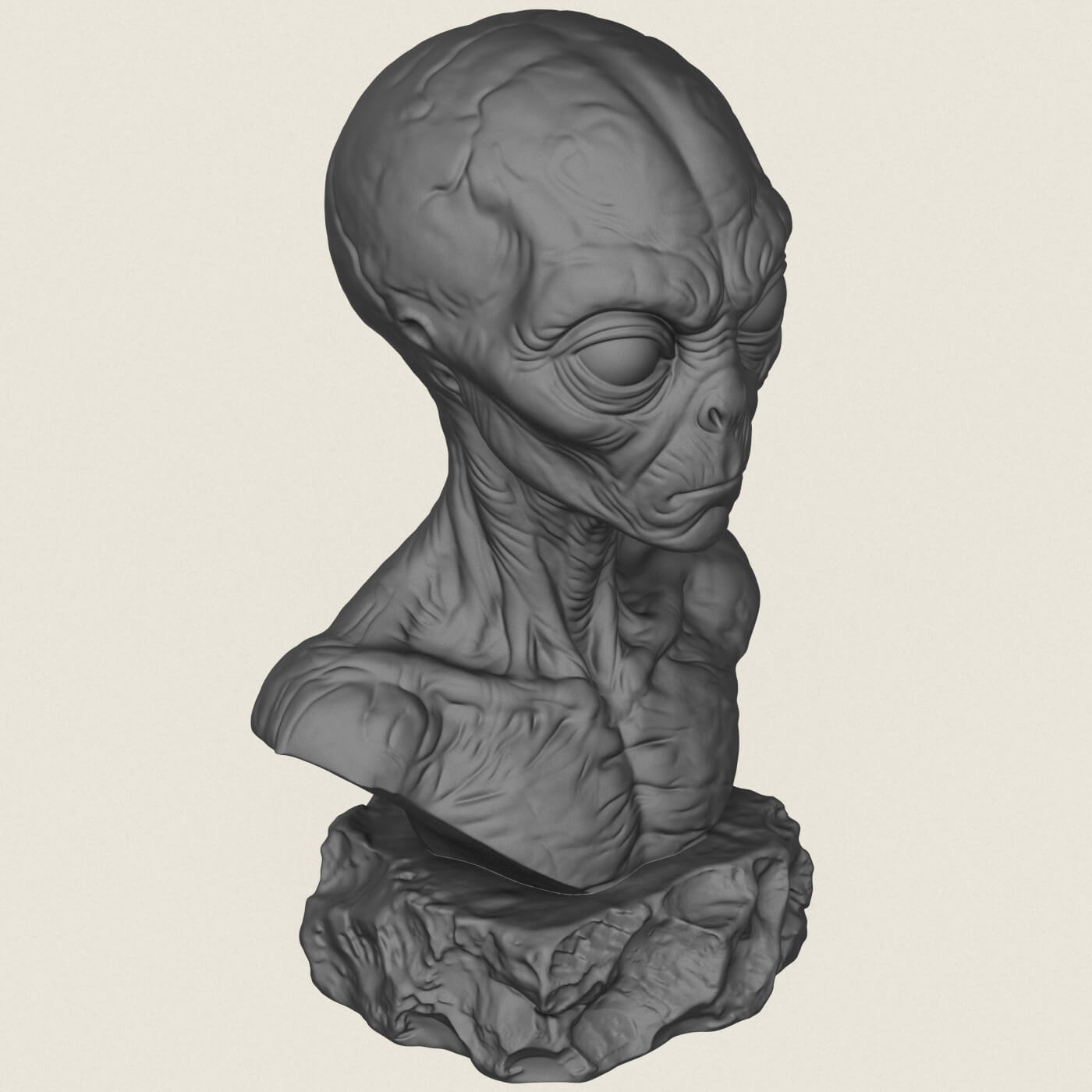 Creature Alien Bust 3D Model
