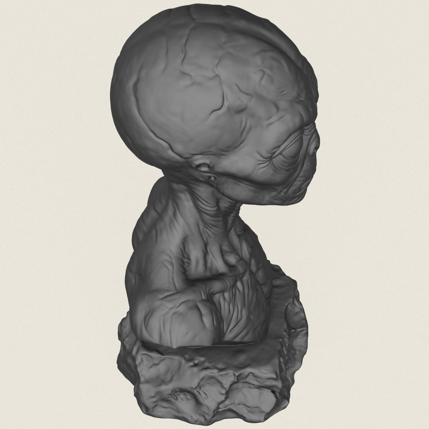 Creature Alien Bust 3D Model