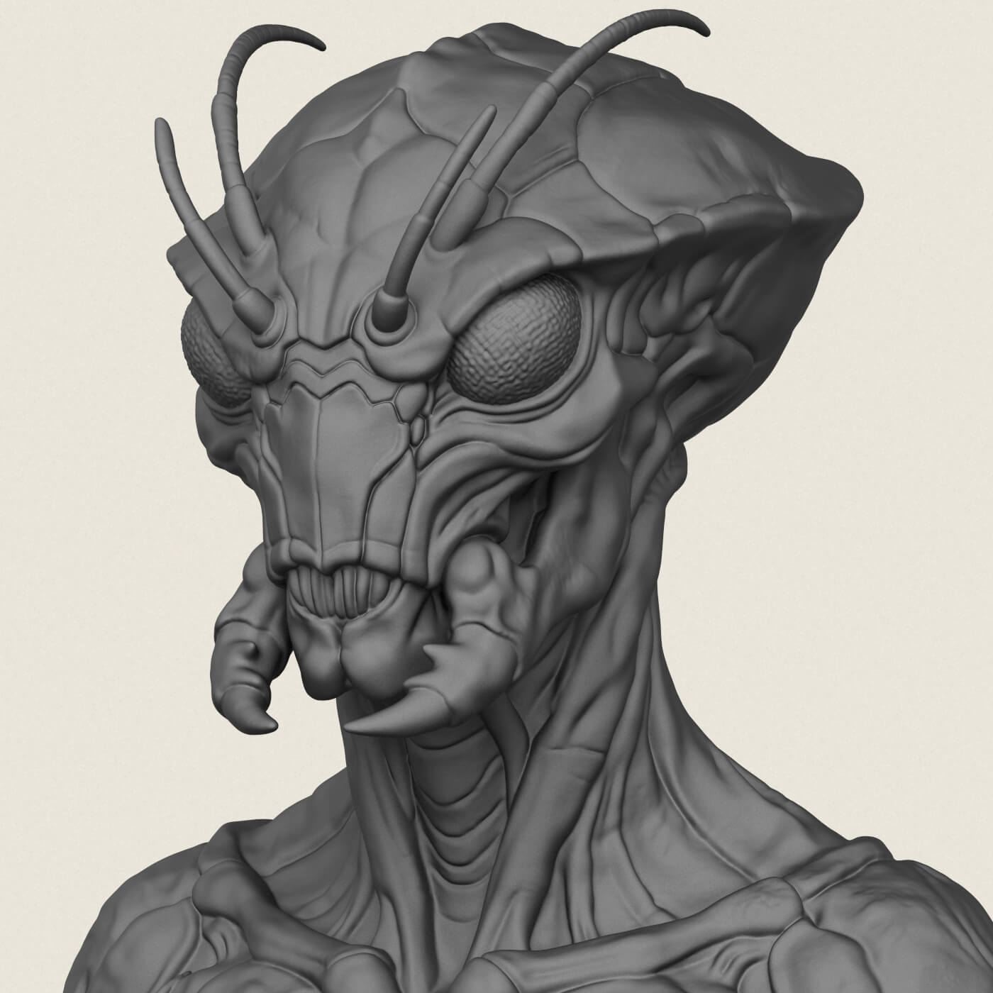 District 9 Alien Bust 3D Model
