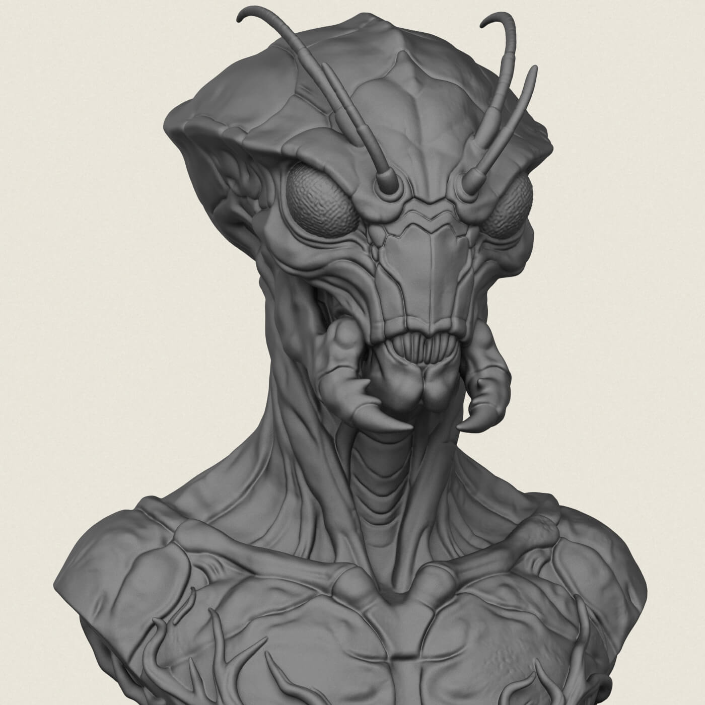 District 9 Alien Bust 3D Model