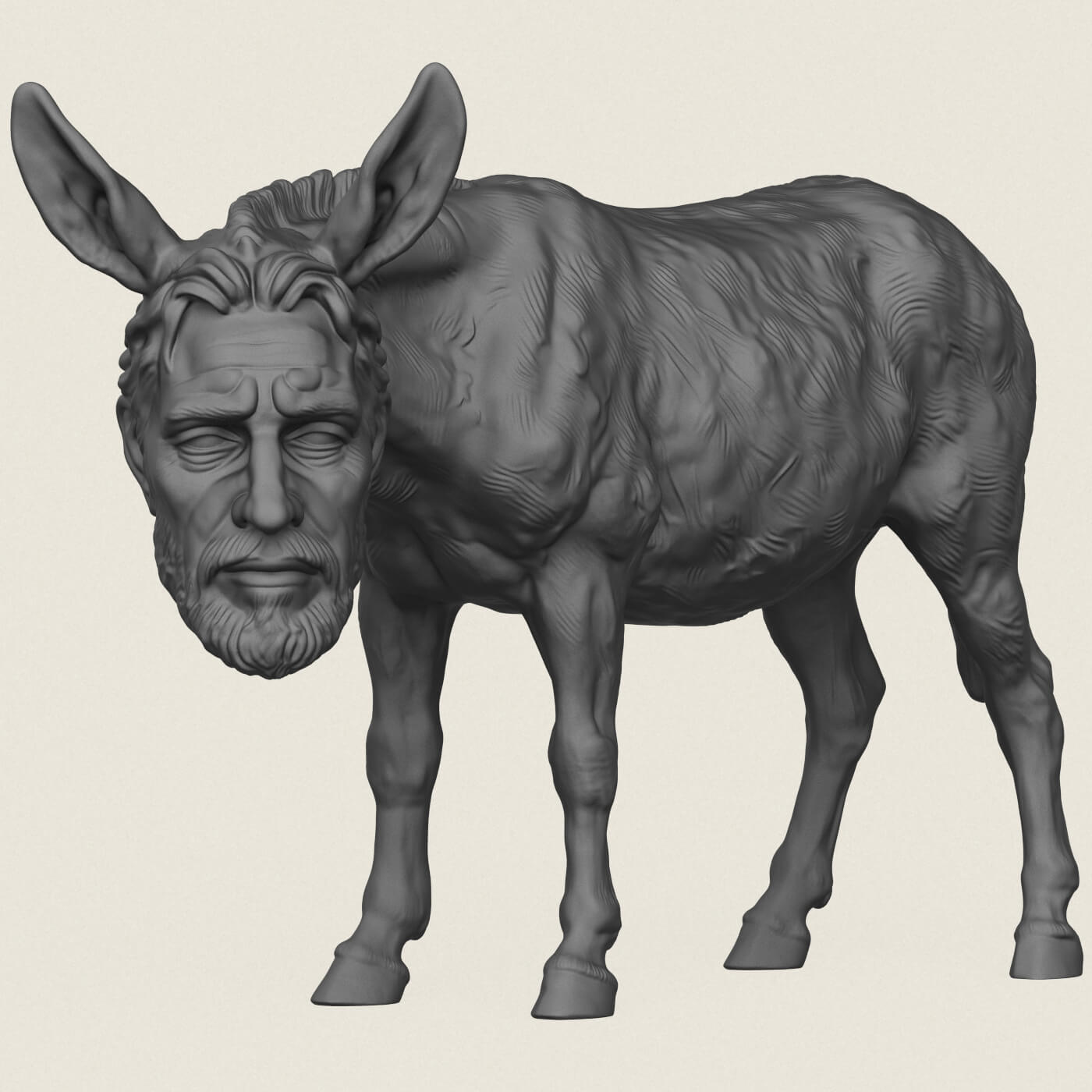 Donkey Man Miniature Toy 3D Model