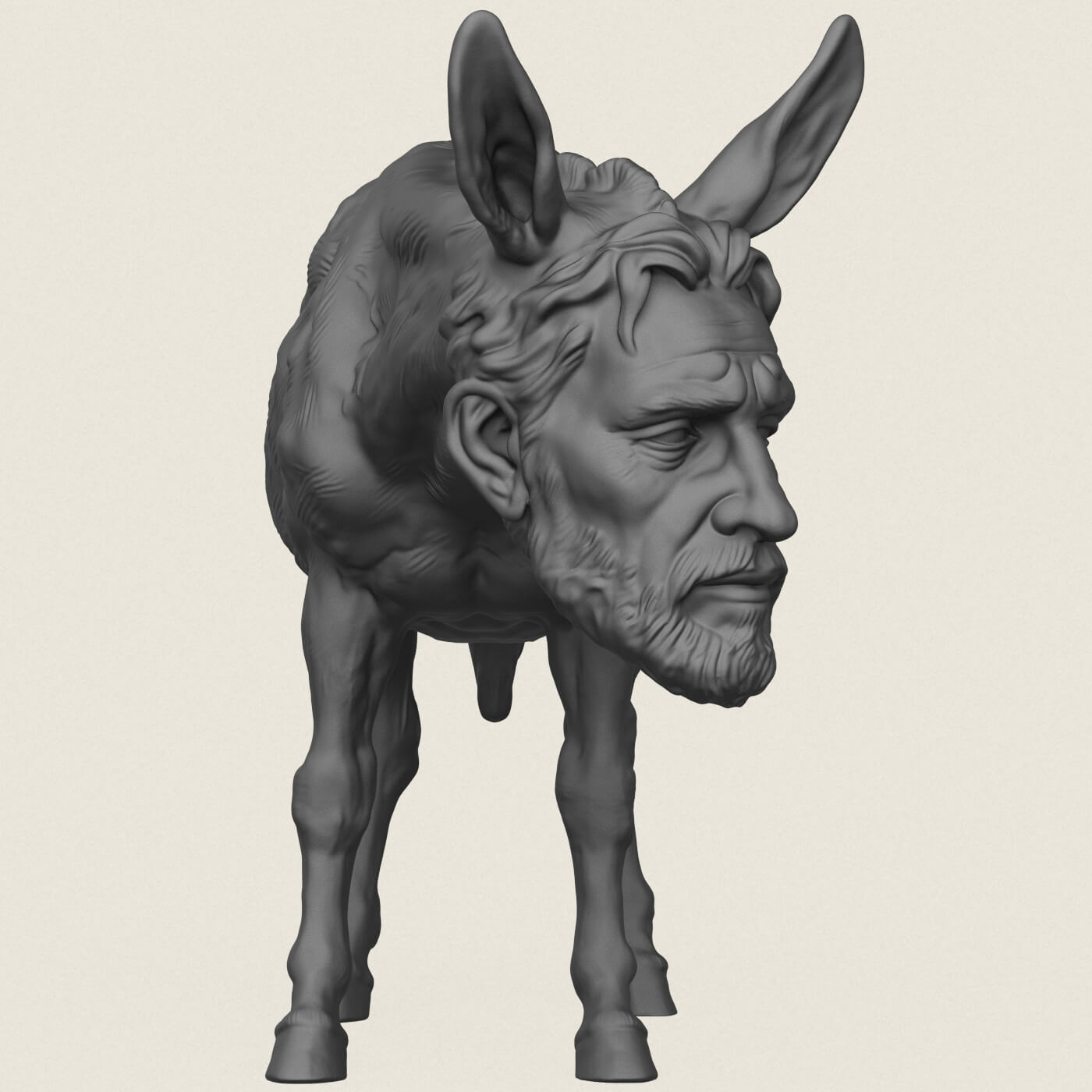Donkey Man Miniature Toy 3D Model