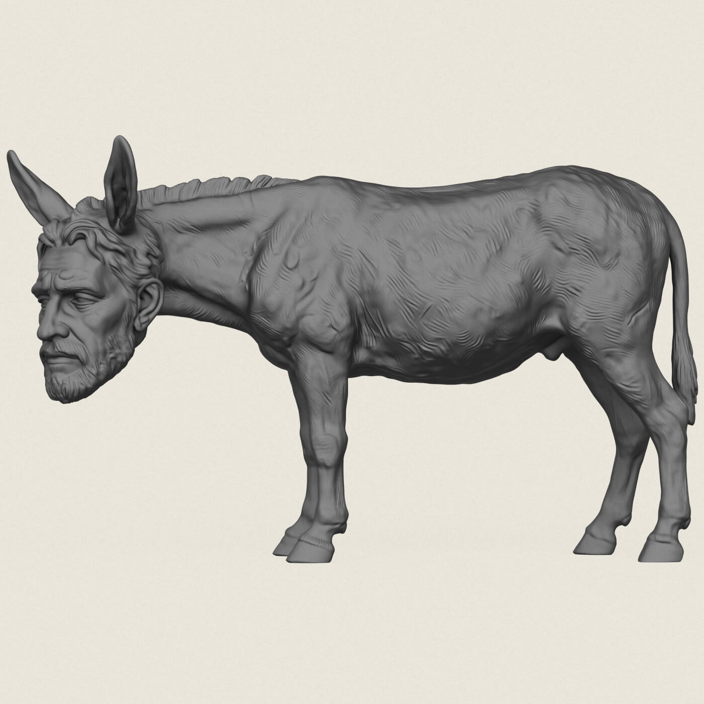 Donkey Man Miniature Toy 3D Model