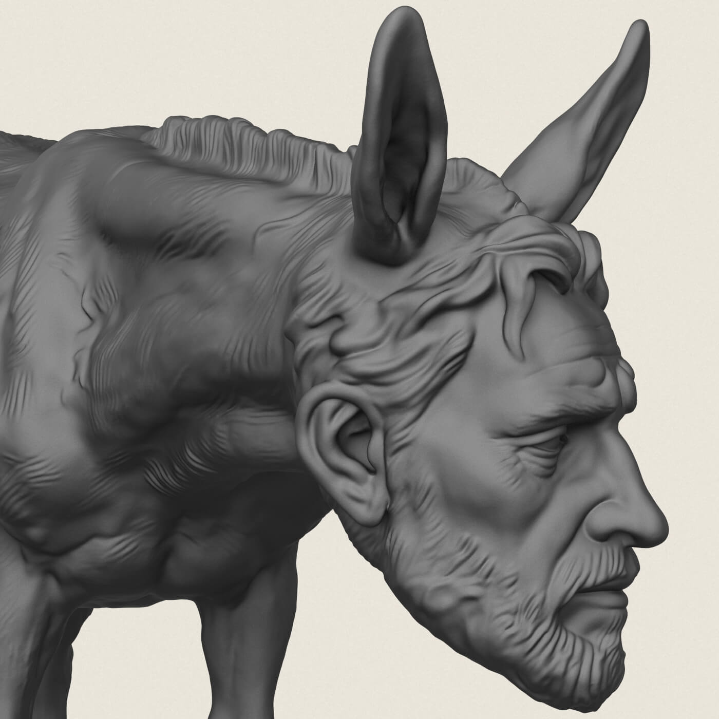 Donkey Man Miniature Toy 3D Model