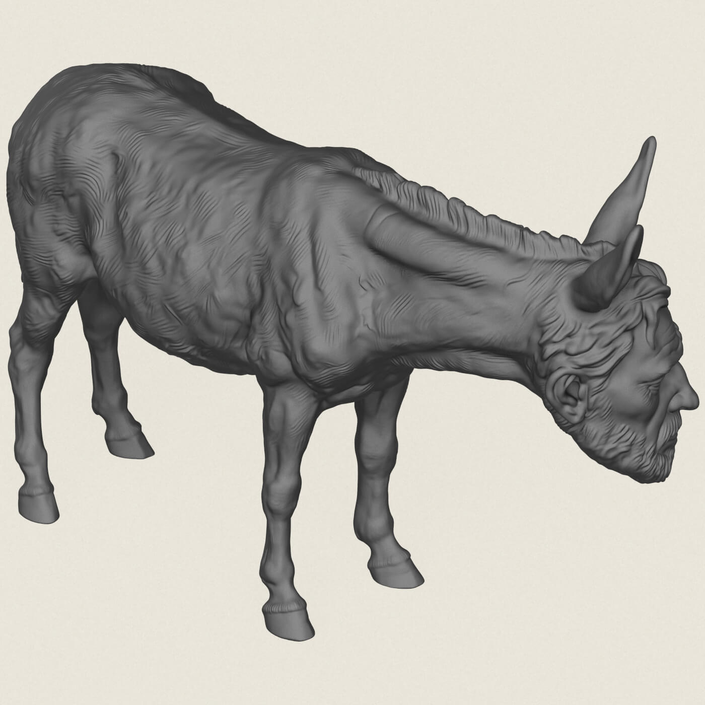 Donkey Man Miniature Toy 3D Model