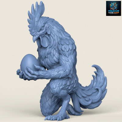 Egg in Rooster Hand Sculpture