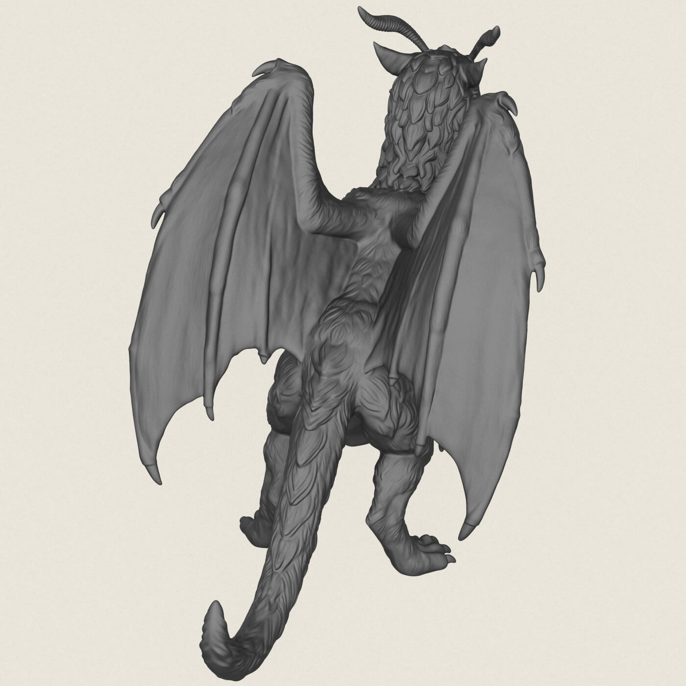 Feathered Dragon Miniature 3D Model
