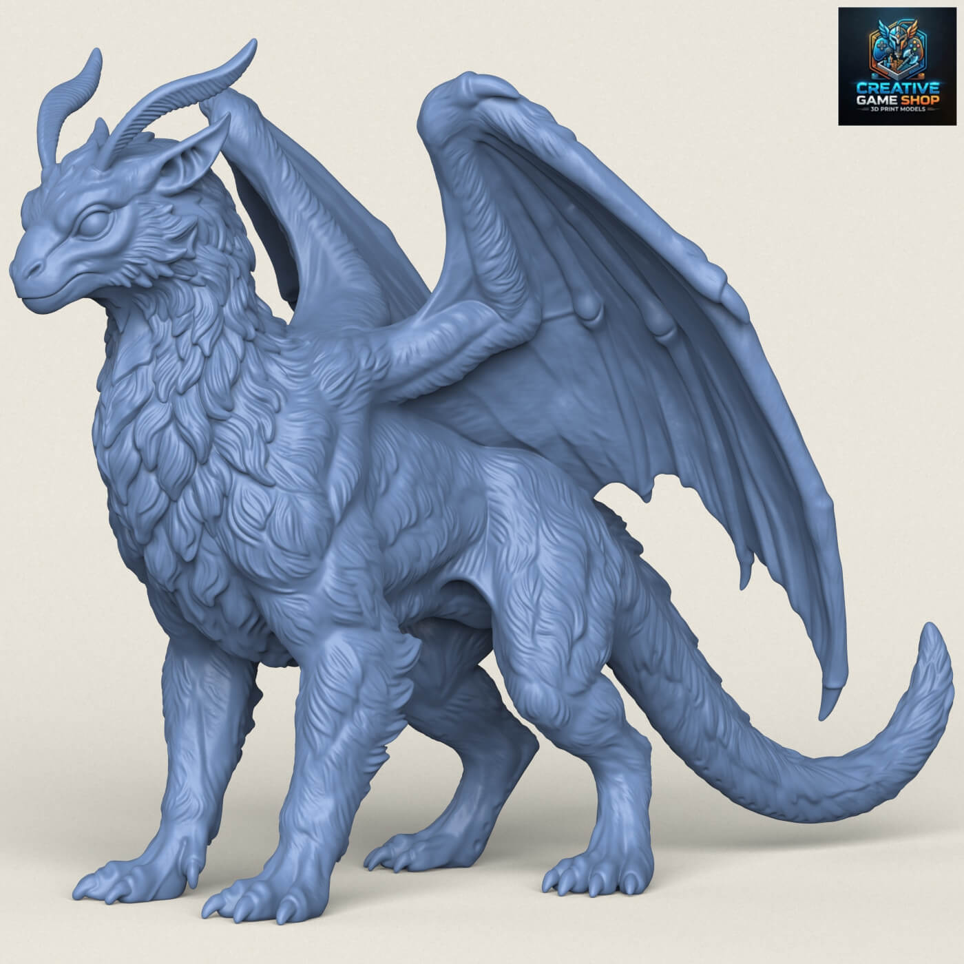Feathered Dragon Miniature 3D Model