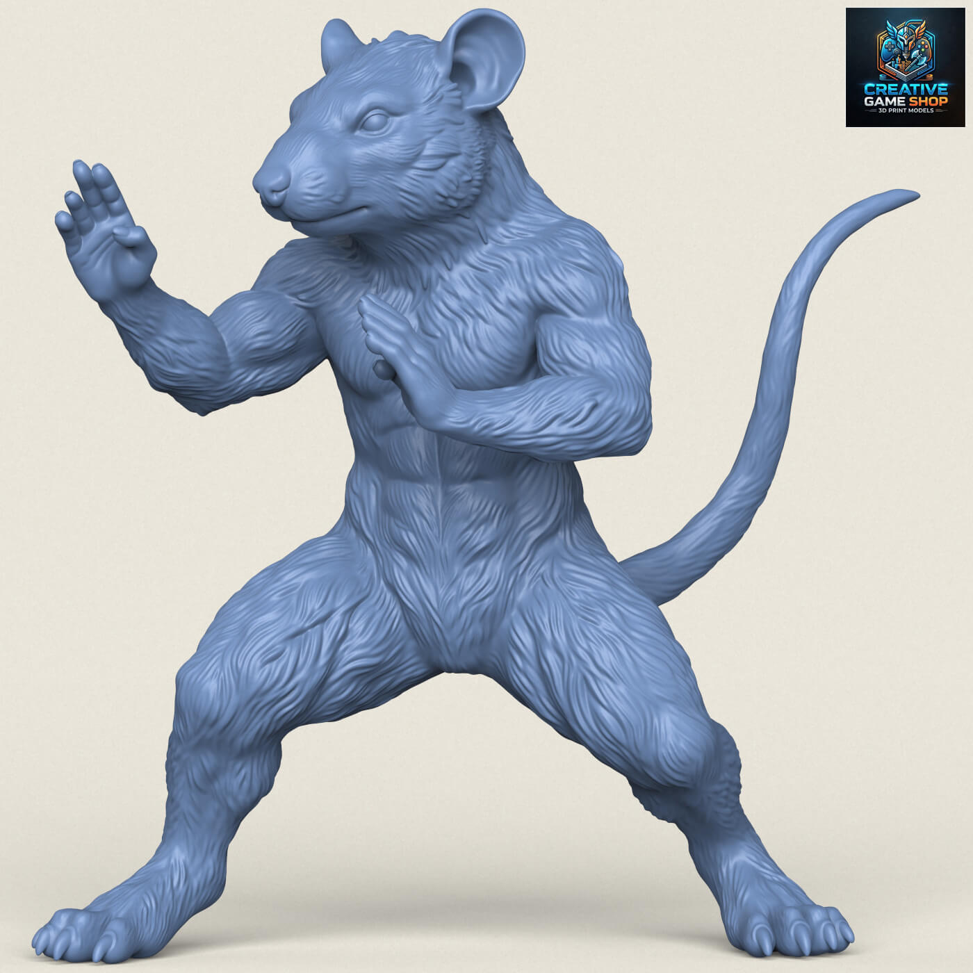 Fighter Rat Miniature Toy 3D Model