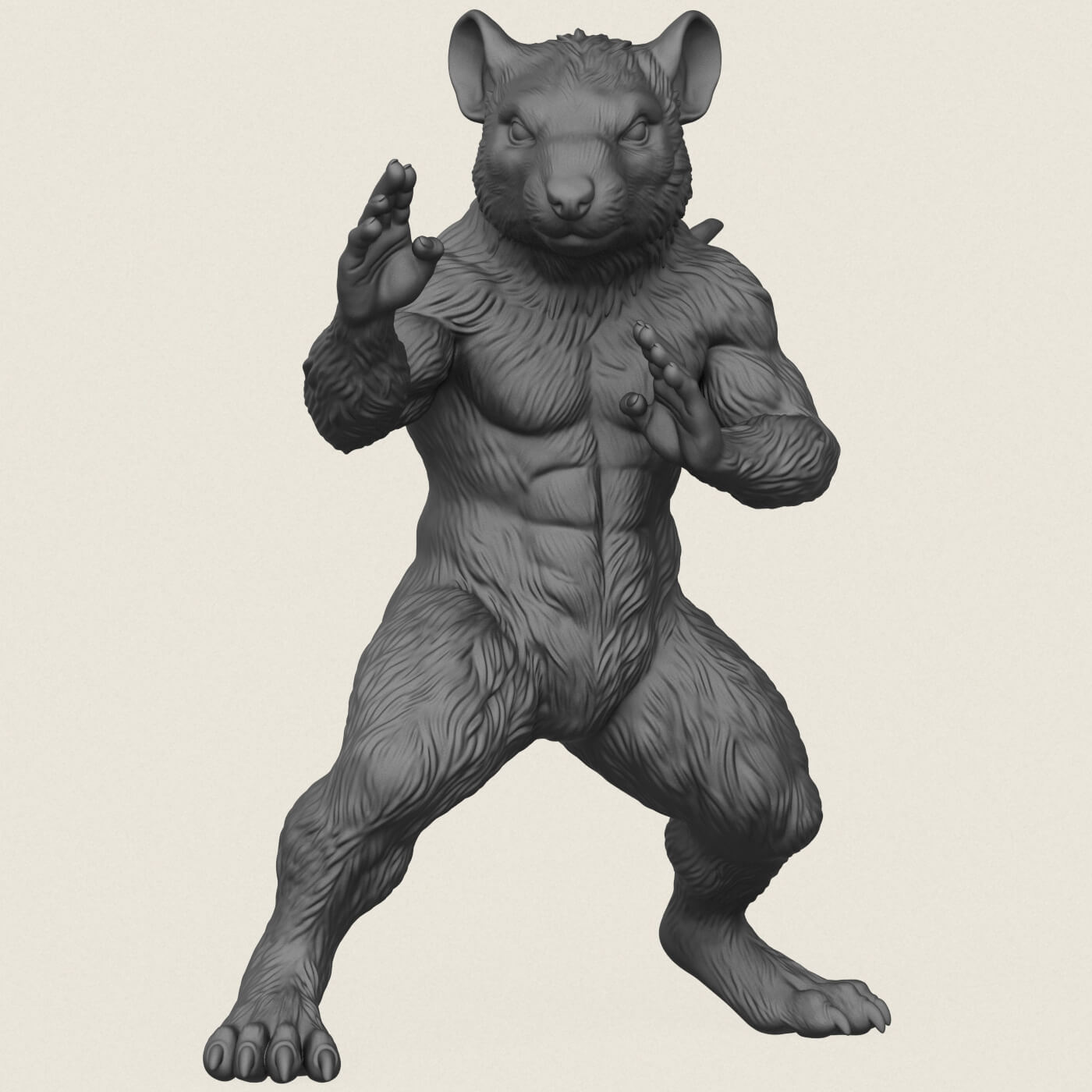 Fighter Rat Miniature Toy 3D Model