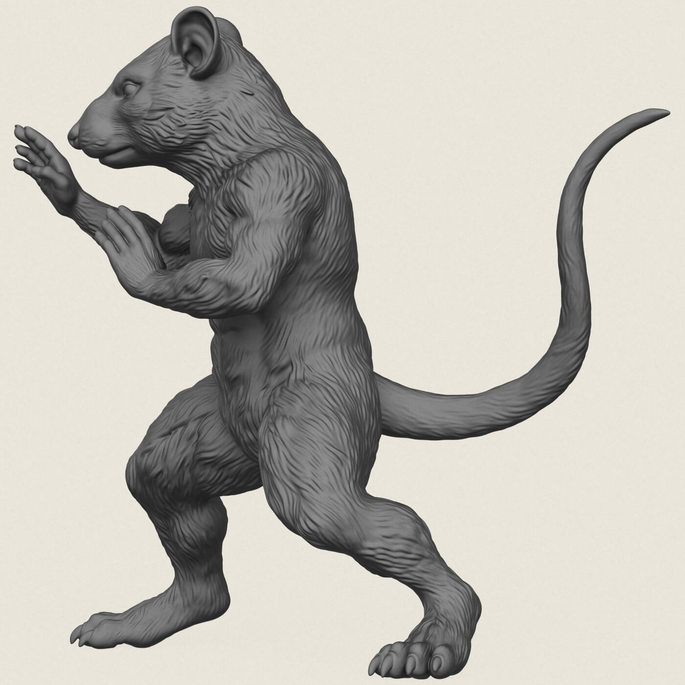 Fighter Rat Miniature Toy 3D Model