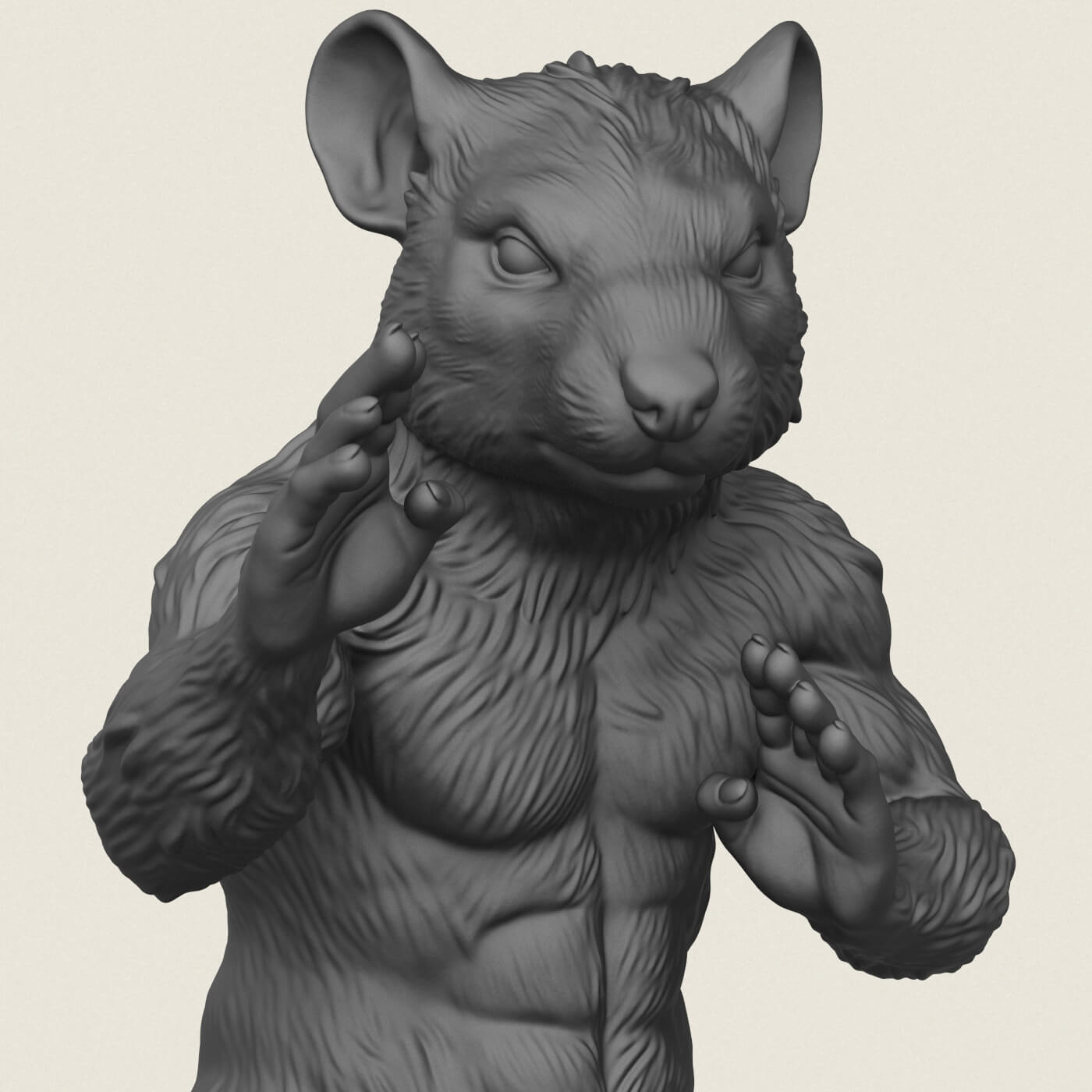 Fighter Rat Miniature Toy 3D Model