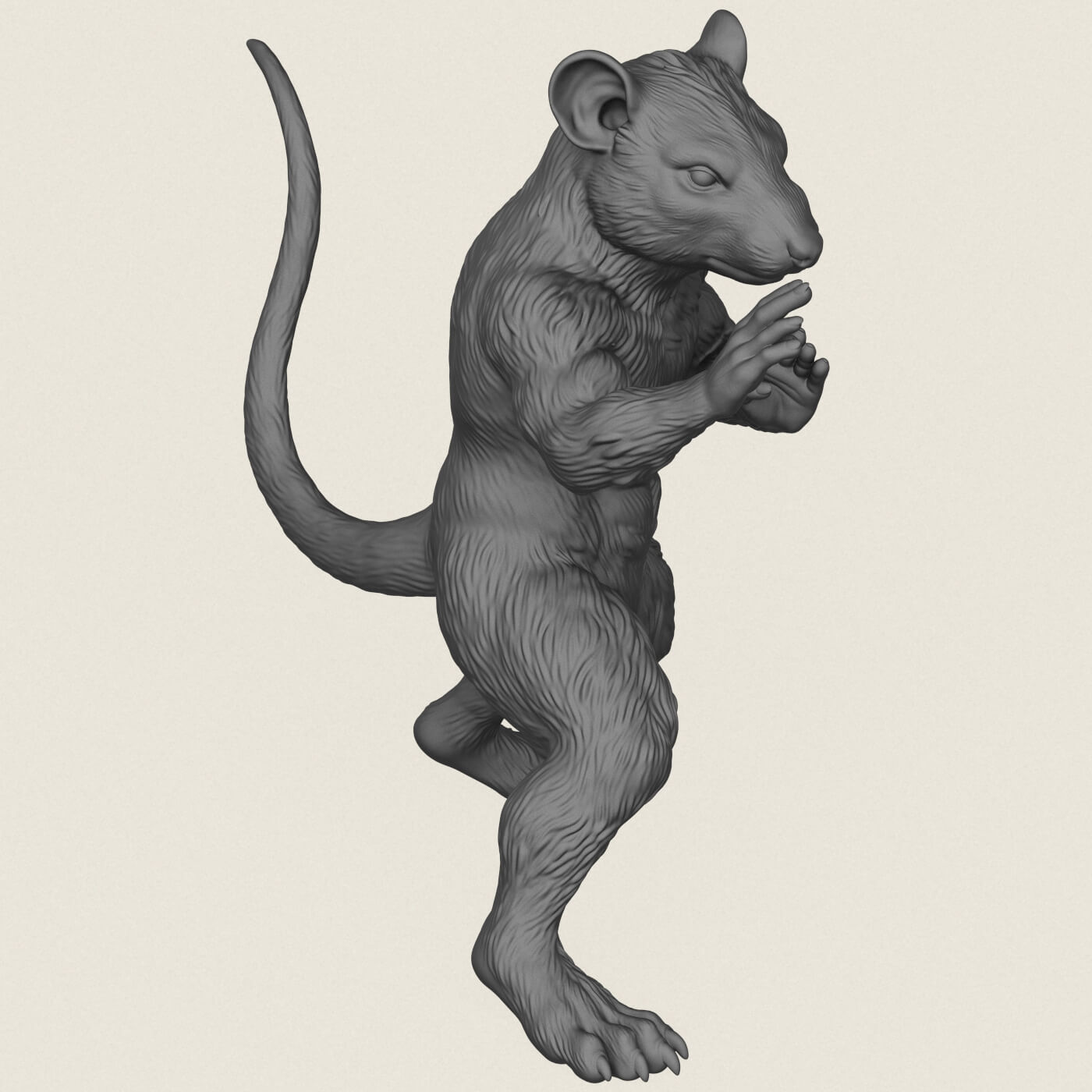 Fighter Rat Miniature Toy 3D Model