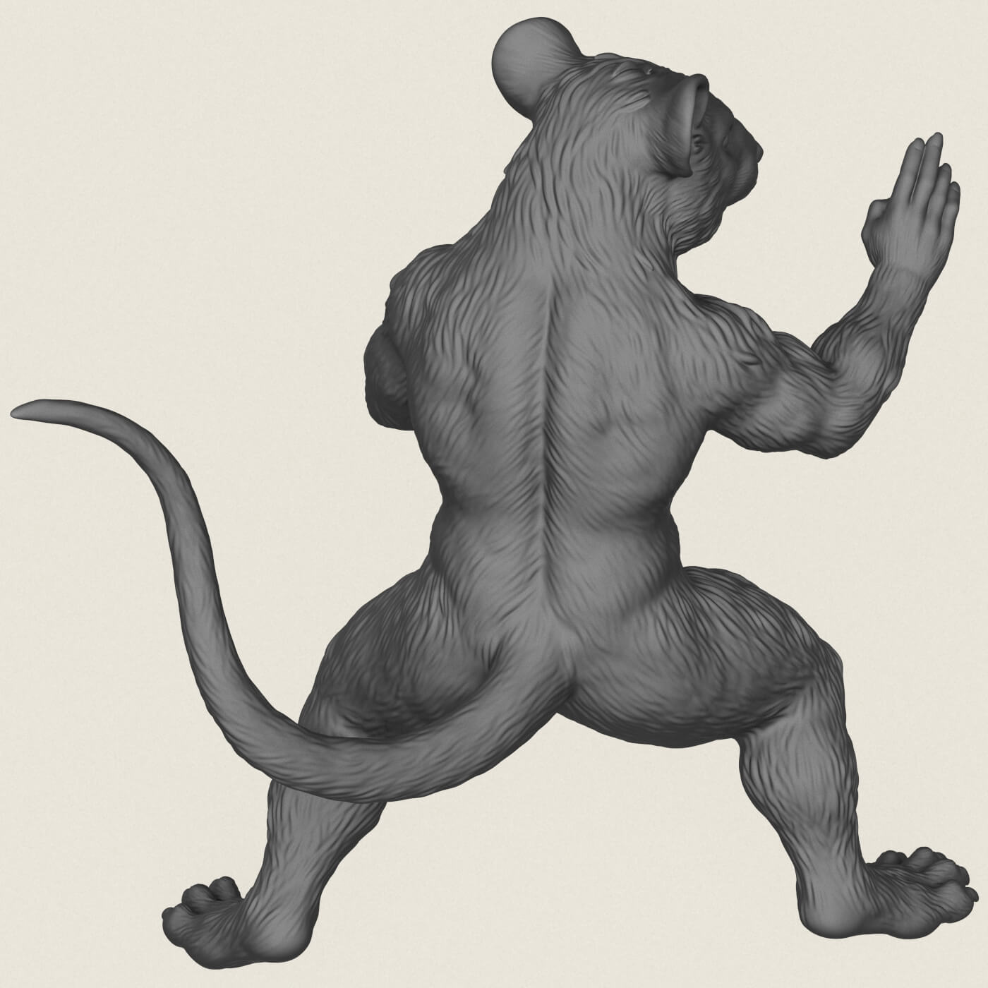 Fighter Rat Miniature Toy 3D Model