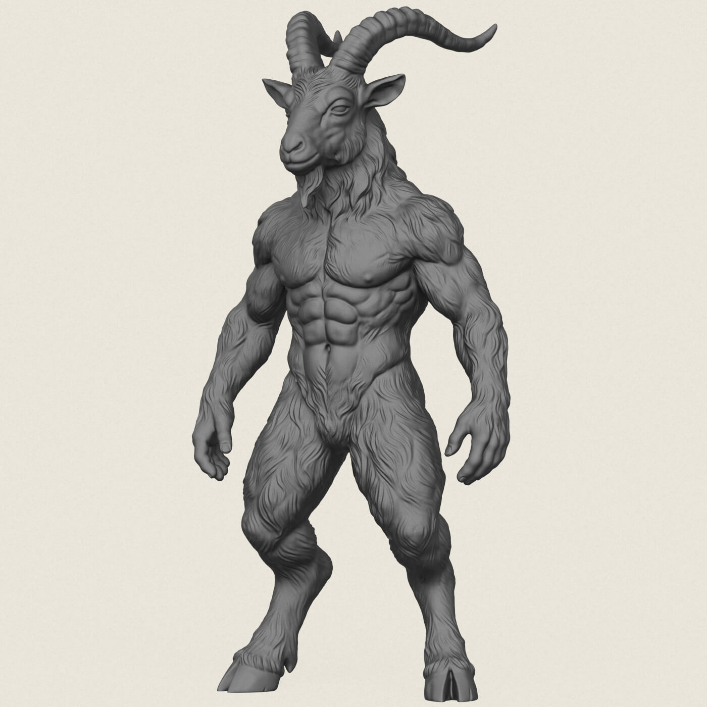 Goat Muscular Character 3D Model