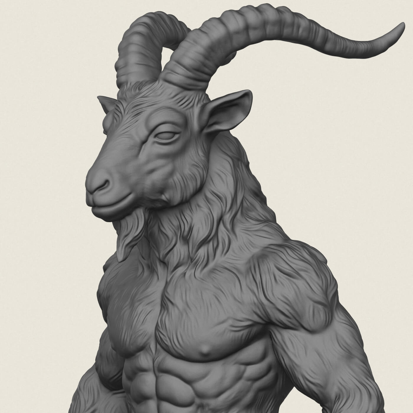 Goat Muscular Character 3D Model