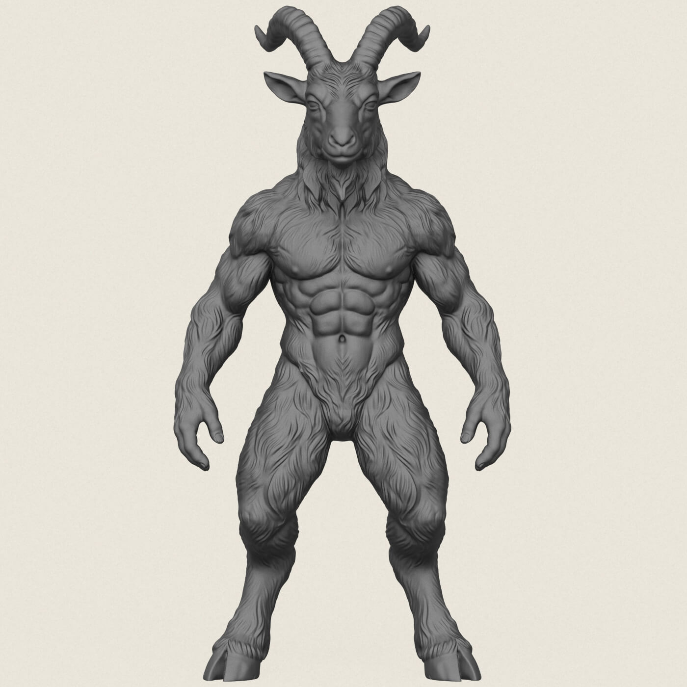 Goat Muscular Character 3D Model