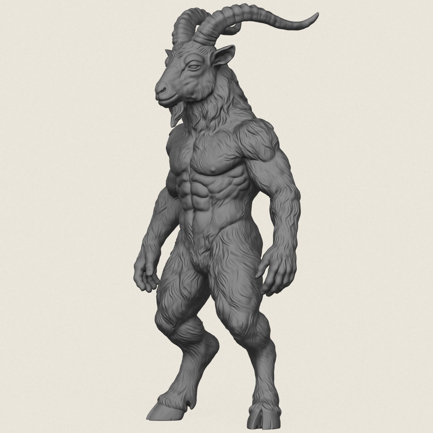 Goat Muscular Character 3D Model