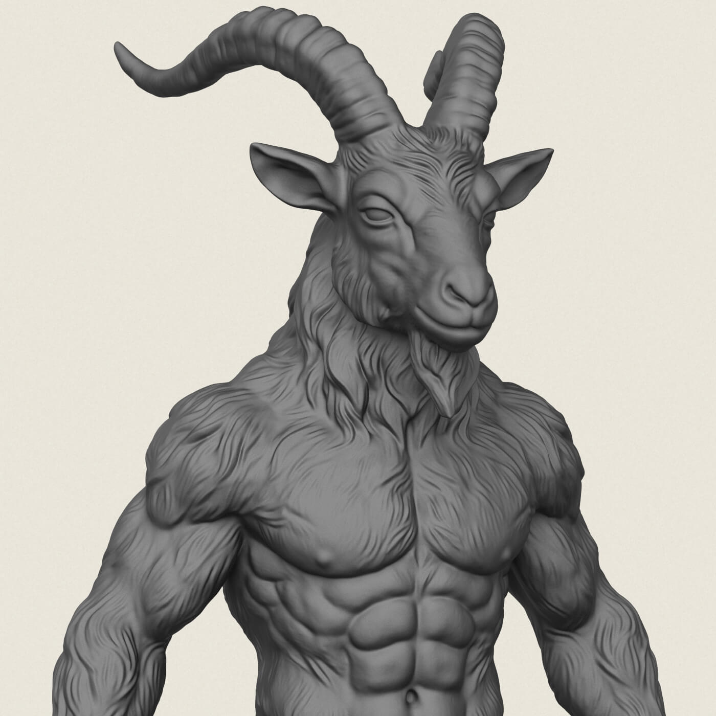 Goat Muscular Character 3D Model