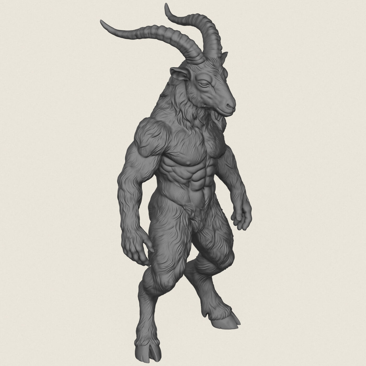 Goat Muscular Character 3D Model