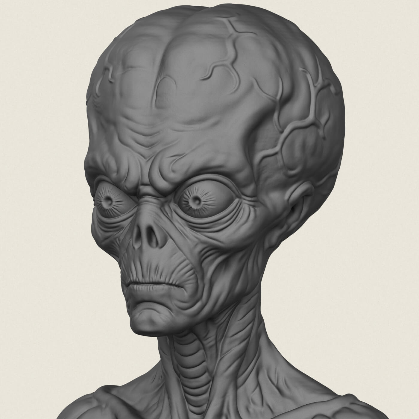 Mars Attacks Alien Bust 3D Model