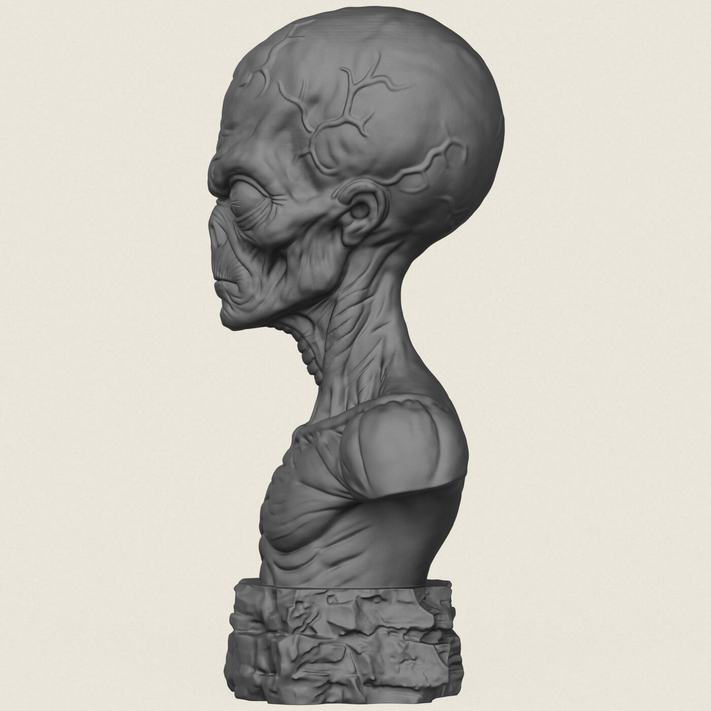 Mars Attacks Alien Bust 3D Model