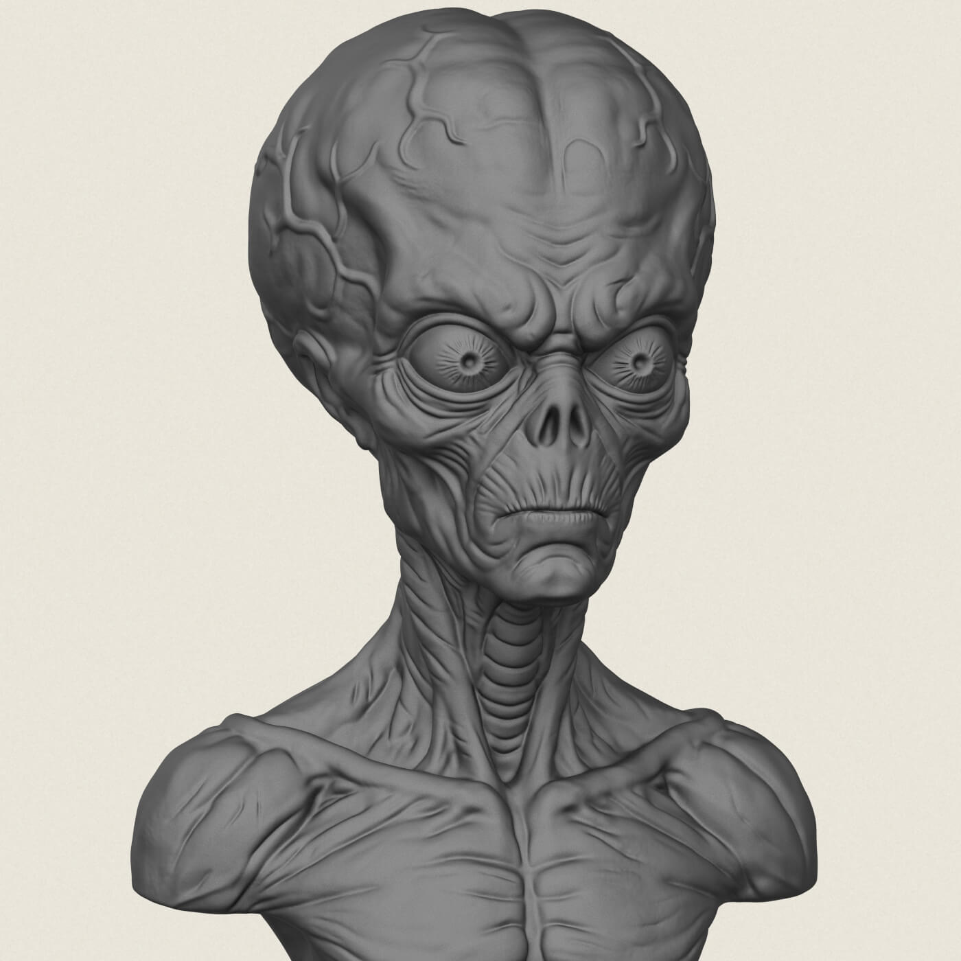 Mars Attacks Alien Bust 3D Model