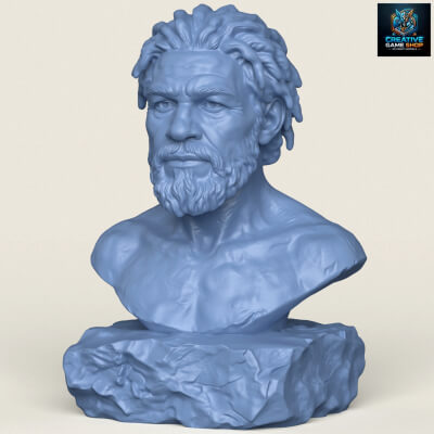 Prehistoric Caveman Bust Sculpture