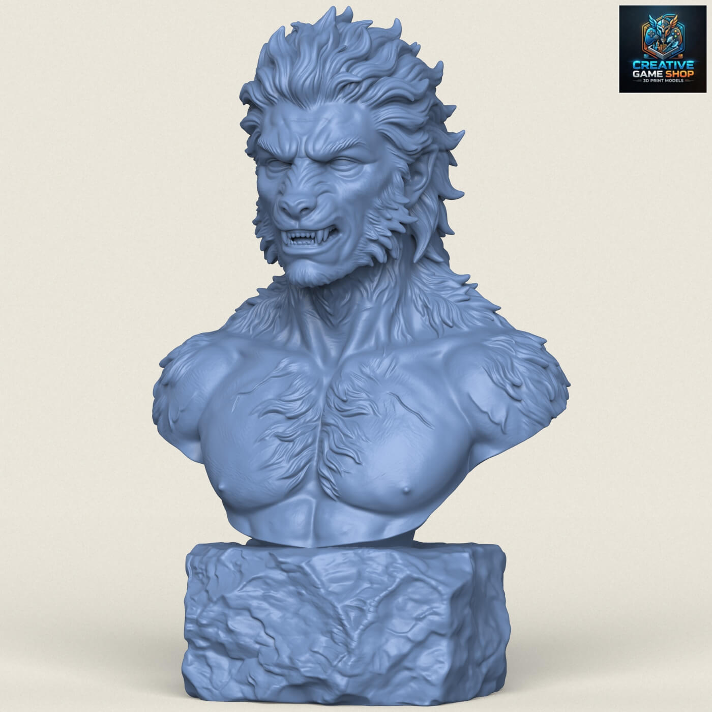 Werewolf Character Transformation Bust 3D Model