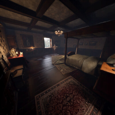 RE4:R Manor Bedroom for Daz Studio