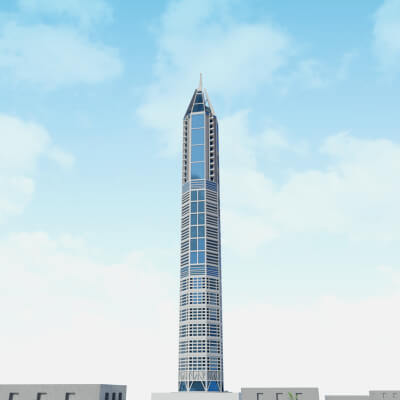 23 Marina Tower Dubai Low Poly 3D Model