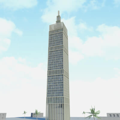 Al-Asmakh Tower Doha Low Poly 3D Model