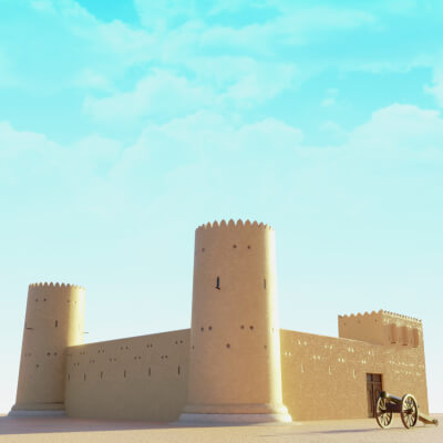 Al Zubarah Fort Low Poly 3D Model