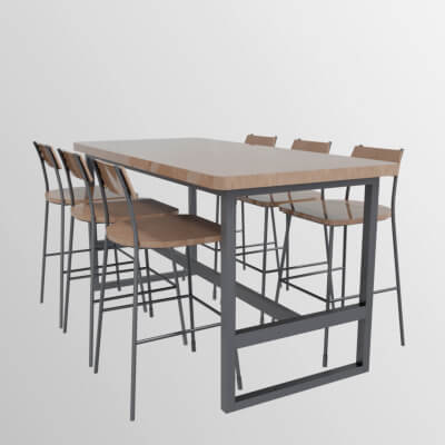 Modern Minimalism Coffee Shop High Table Chairs