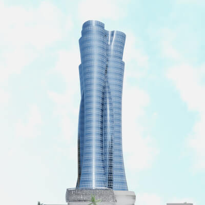North Oil Company Headquarters Qatar Low Poly 3d Model