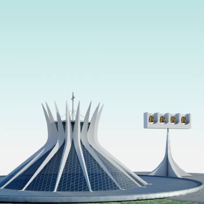 The Cathedral of Brasília Free Low Poly 3D Model