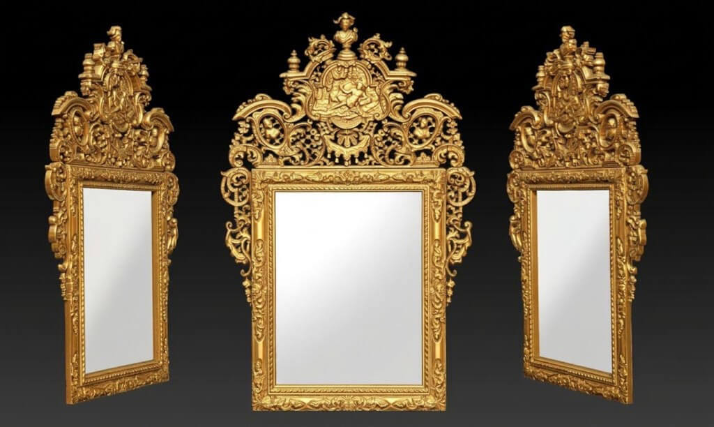 Classic Baroque Mirror Frame 2.5d 3d Model 3D Model
