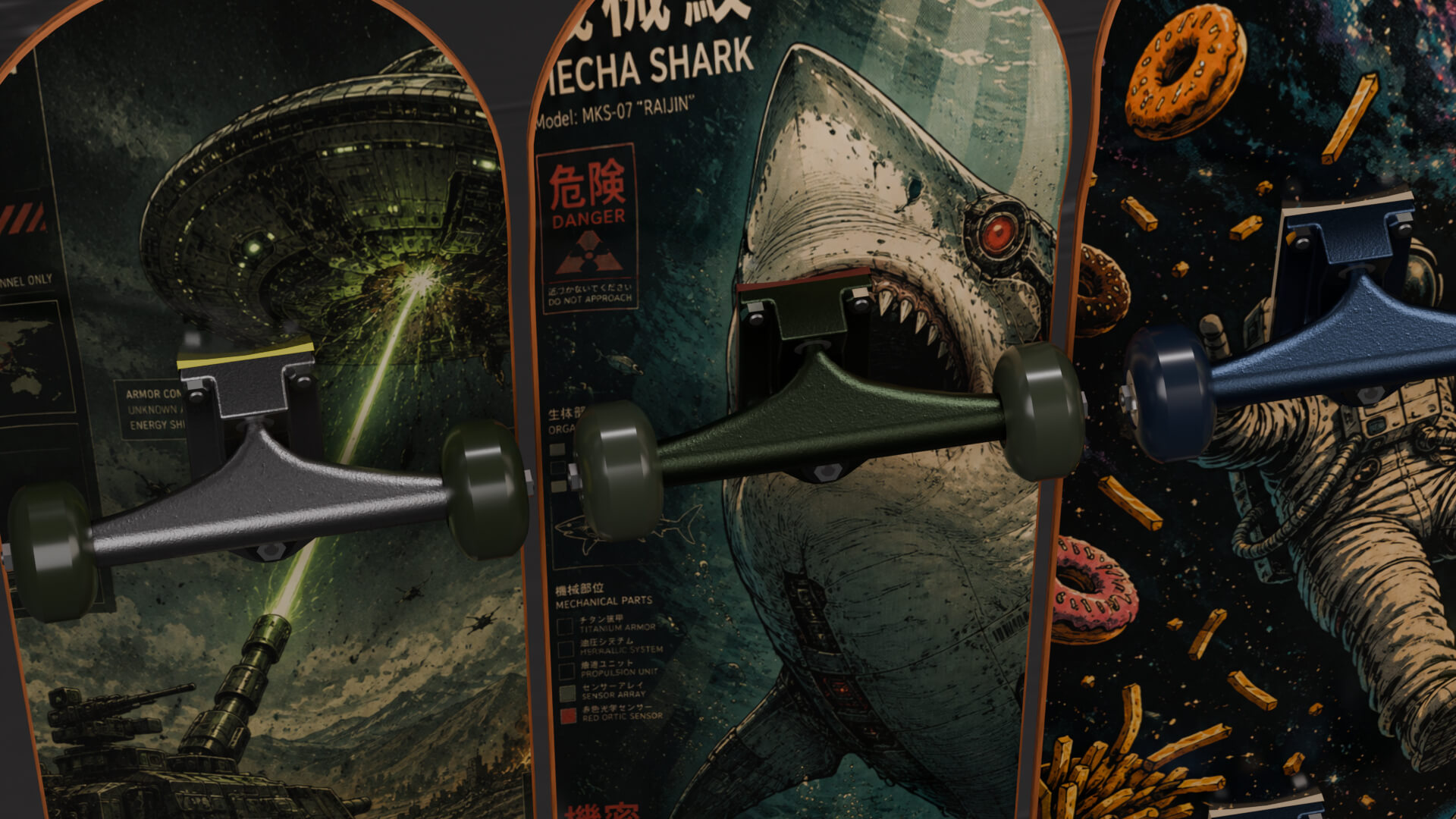 Skateboards 20 Designs Highly Customizable 3D Model