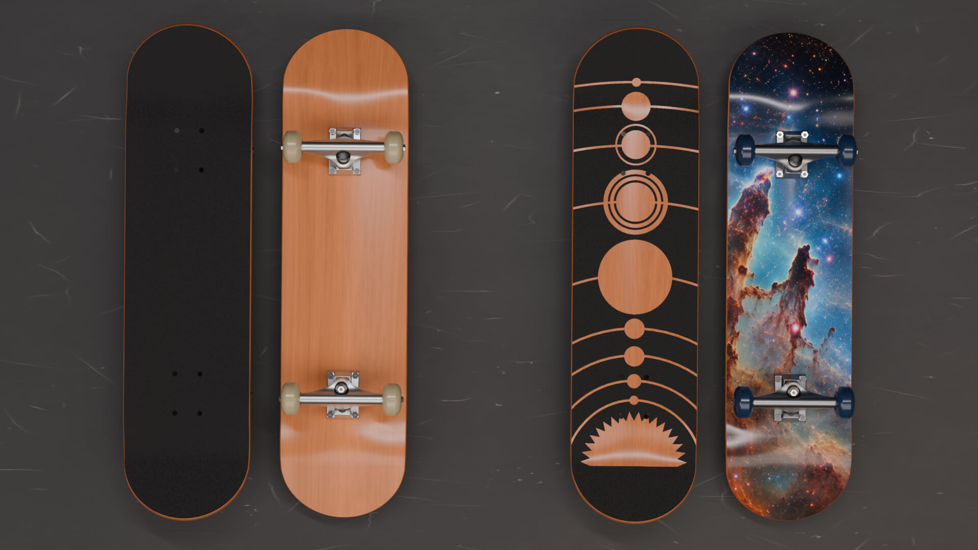 Skateboards 20 Designs Highly Customizable 3D Model